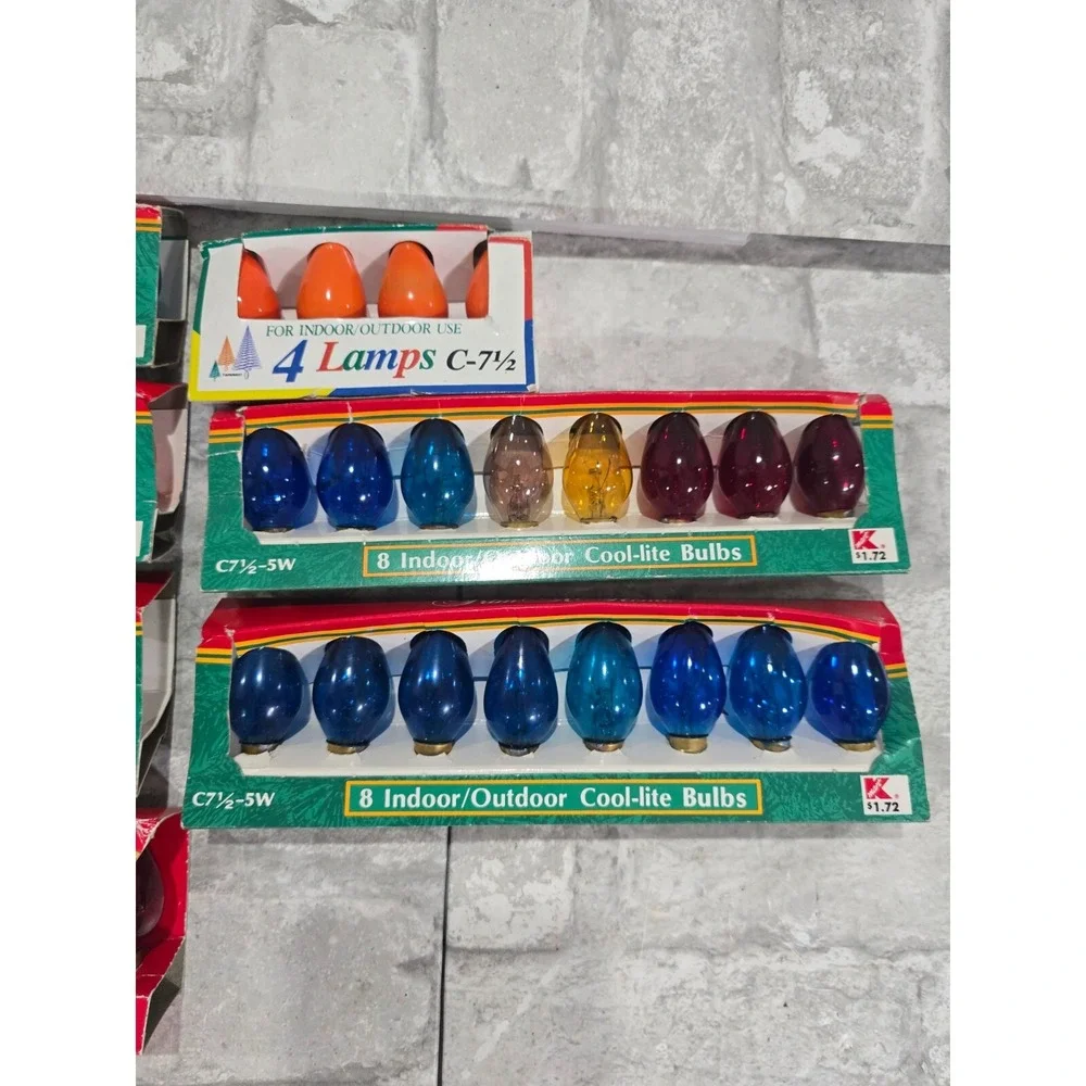 52 Colored C7 1/2 5 Watt Outdoor Cool-Lite Bulbs Vintage untested Christmas